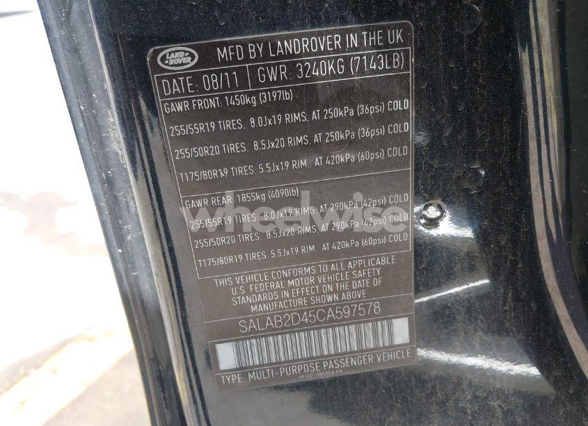 Photo 9 of 2012 Land Rover LR4 (VIN SALAB2D45CA597578)