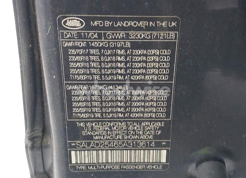 Photo 9 of 2005 Land Rover LR3 SE (VIN SALAD25465A313614)