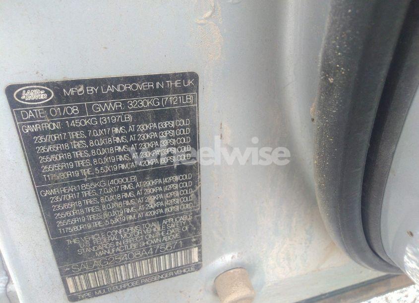 Photo 9 of 2008 Land Rover LR3 V8 HSE (VIN SALAG25408A475671)