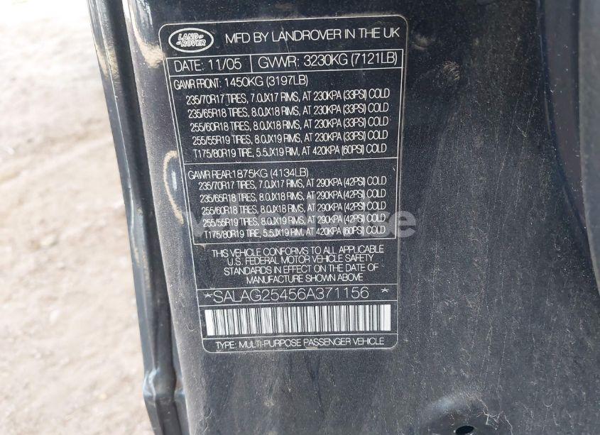 Photo 9 of 2006 Land Rover LR3 V8 HSE (VIN SALAG25456A371156)