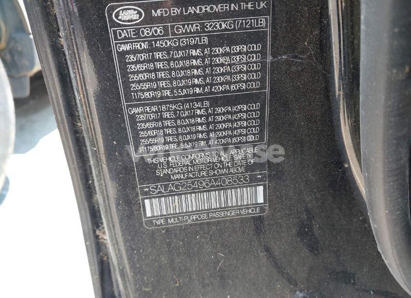 Photo 9 of 2006 Land Rover LR3 V8 HSE (VIN SALAG25496A408533)