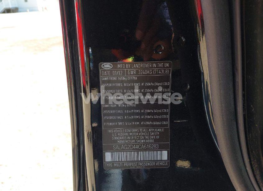 Photo 9 of 2012 Land Rover LR4 (VIN SALAG2D44CA616283)