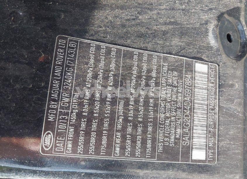 Photo 9 of 2013 Land Rover LR4 (VIN SALAG2D44DA697884)