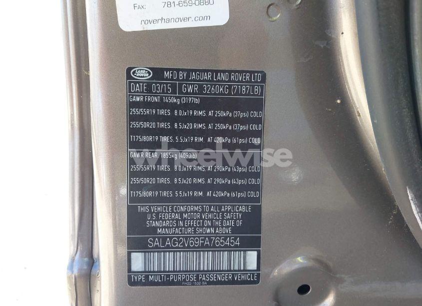 Photo 9 of 2015 Land Rover LR4 (VIN SALAG2V69FA765454)