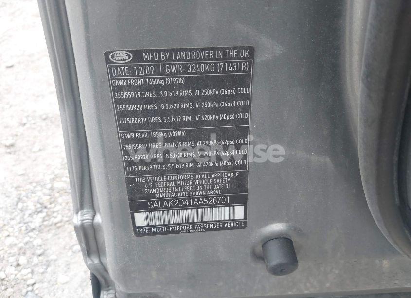 Photo 9 of 2010 Land Rover LR4 (VIN SALAK2D41AA526701)