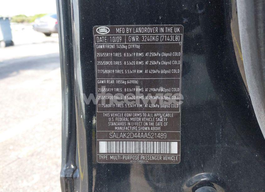 Photo 9 of 2010 Land Rover LR4 (VIN SALAK2D44AA521489)