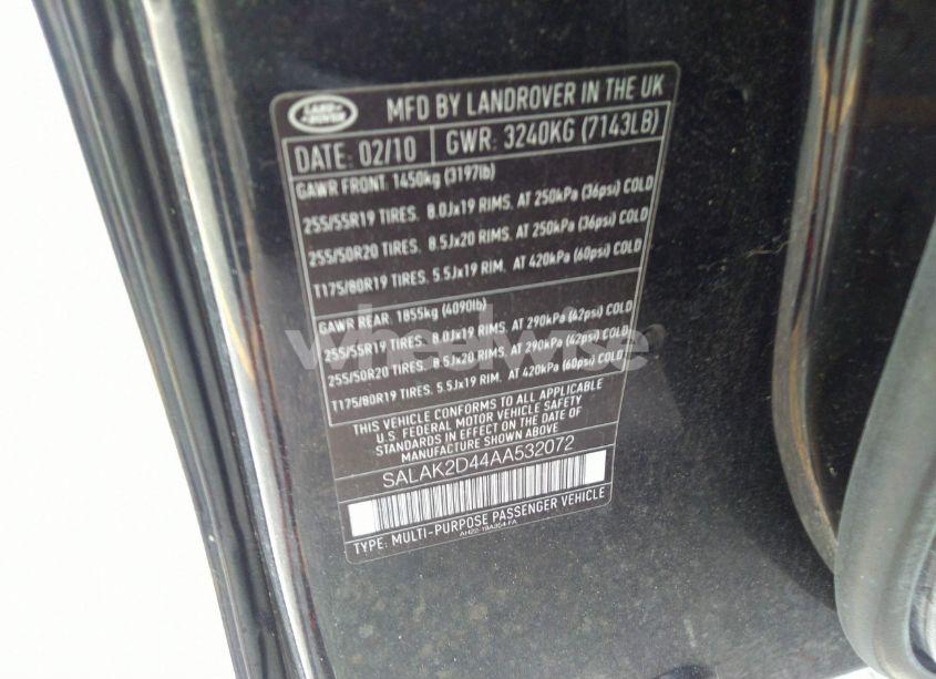 Photo 9 of 2010 Land Rover LR4 (VIN SALAK2D44AA532072)
