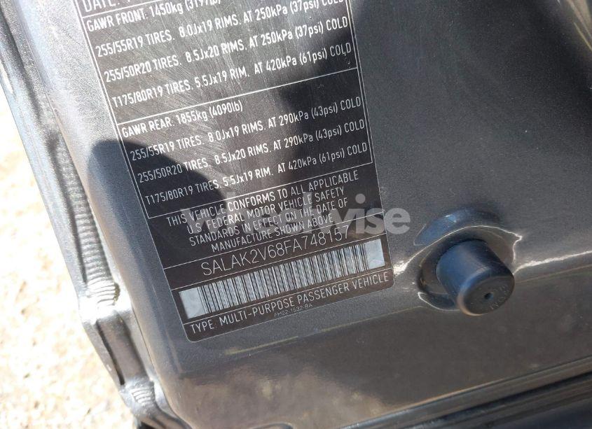 Photo 9 of 2015 Land Rover LR4 (VIN SALAK2V68FA748157)