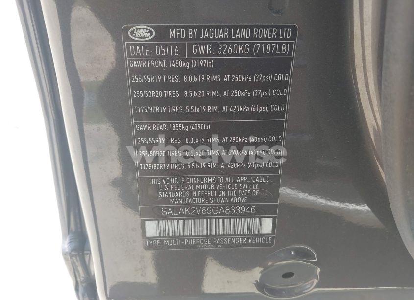 Photo 9 of 2016 Land Rover LR4 (VIN SALAK2V69GA833946)