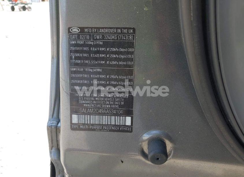 Photo 9 of 2010 Land Rover LR4 (VIN SALAM2D49AA534104)