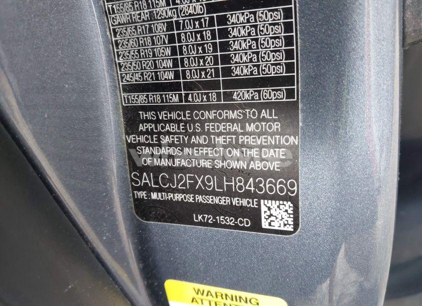 Photo 9 of 2020 Land Rover DISCOVERY SPORT S (VIN SALCJ2FX9LH843669)