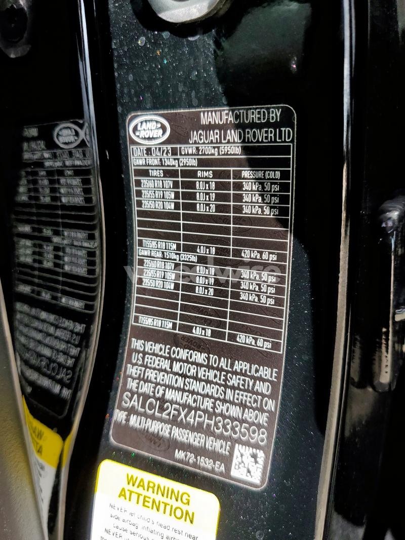 Photo 2 of 2023 LAND ROVER DISCOVERY SPORT SE R-DYNAMIC (VIN SALCL2FX4PH333598)