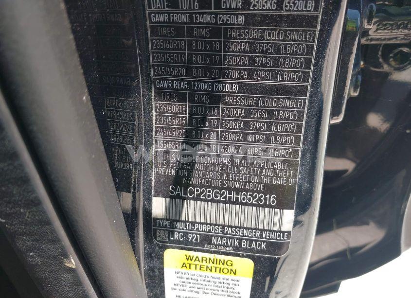 Photo 9 of 2017 Land Rover DISCOVERY SPORT SE (VIN SALCP2BG2HH652316)