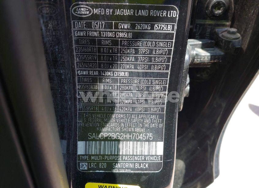 Photo 9 of 2017 Land Rover DISCOVERY SPORT SE (VIN SALCP2BG2HH704575)