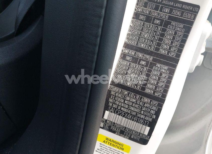 Photo 9 of 2019 Land Rover DISCOVERY SPORT SE (VIN SALCP2FX4KH818613)