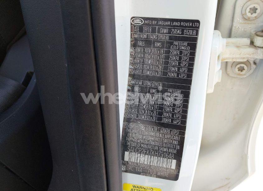 Photo 9 of 2019 Land Rover DISCOVERY SPORT SE (VIN SALCP2FX7KH791648)