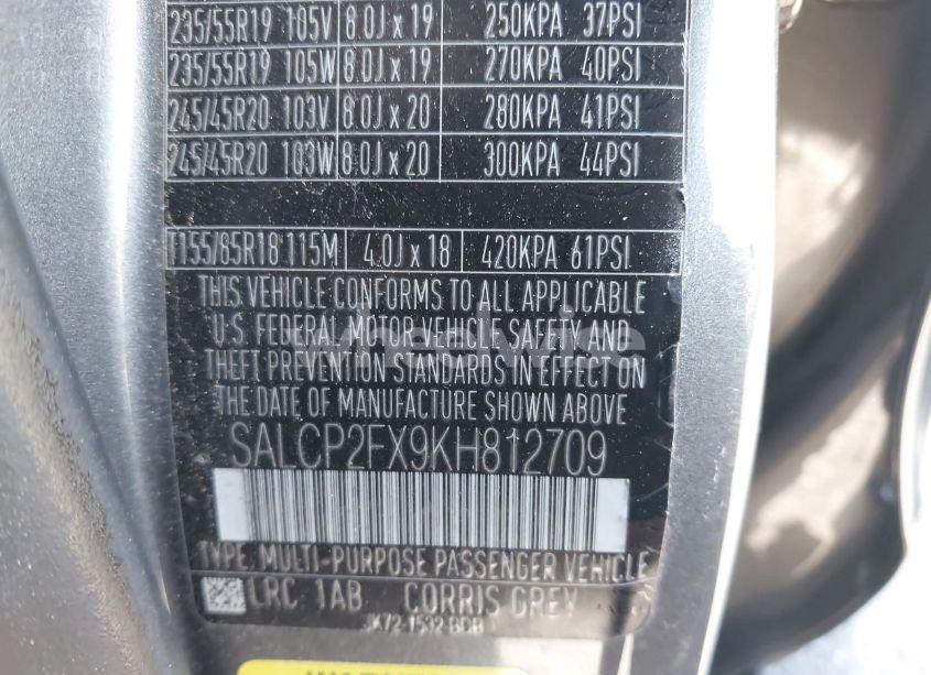 Photo 9 of 2019 Land Rover DISCOVERY SPORT SE (VIN SALCP2FX9KH812709)