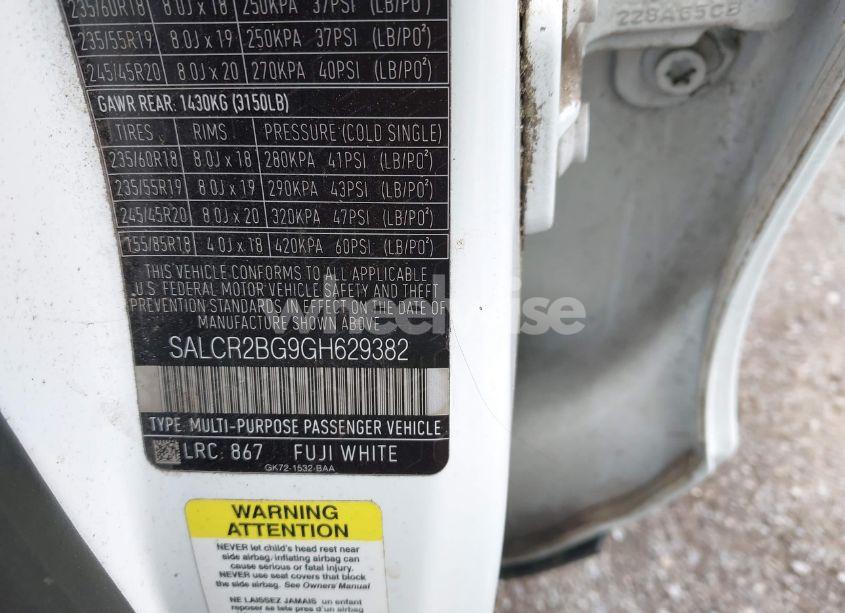 Photo 9 of 2016 Land Rover DISCOVERY SPORT HSE (VIN SALCR2BG9GH629382)