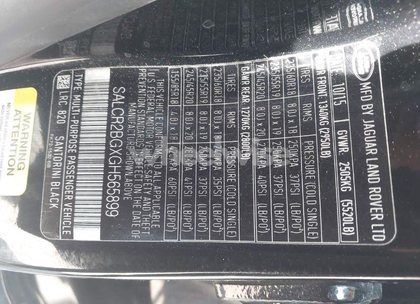 Photo 9 of 2016 Land Rover DISCOVERY SPORT HSE (VIN SALCR2BGXGH565899)