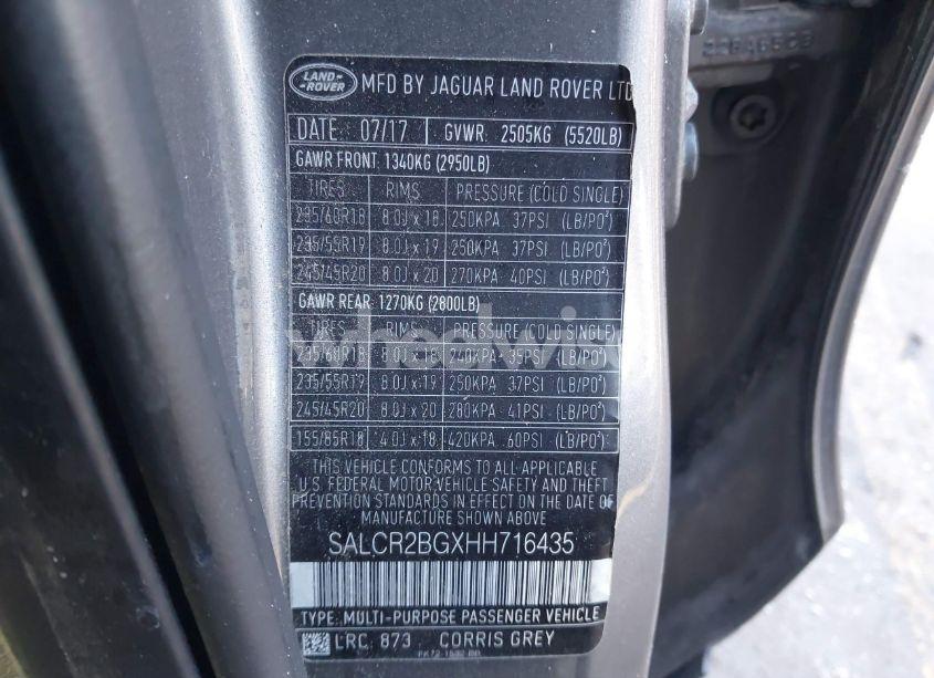 Photo 8 of 2017 Land Rover DISCOVERY SPORT HSE (VIN SALCR2BGXHH716435)