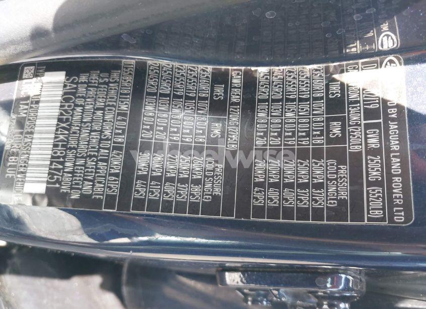 Photo 9 of 2019 Land Rover DISCOVERY SPORT HSE/LANDMARK EDITION (VIN SALCR2FX4KH814751)