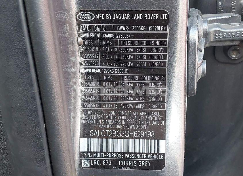 Photo 9 of 2016 Land Rover DISCOVERY SPORT HSE LUX (VIN SALCT2BG3GH629198)