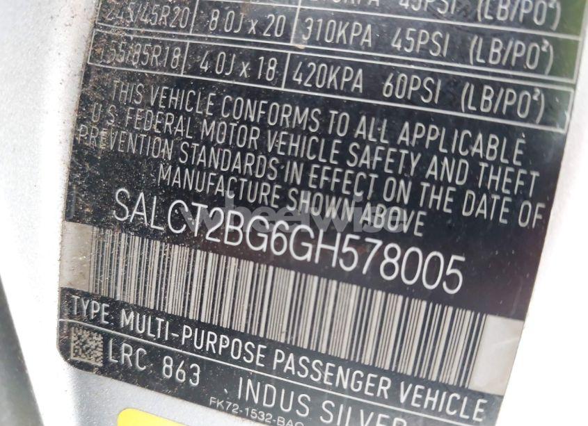 Photo 9 of 2016 Land Rover DISCOVERY SPORT HSE LUX (VIN SALCT2BG6GH578005)