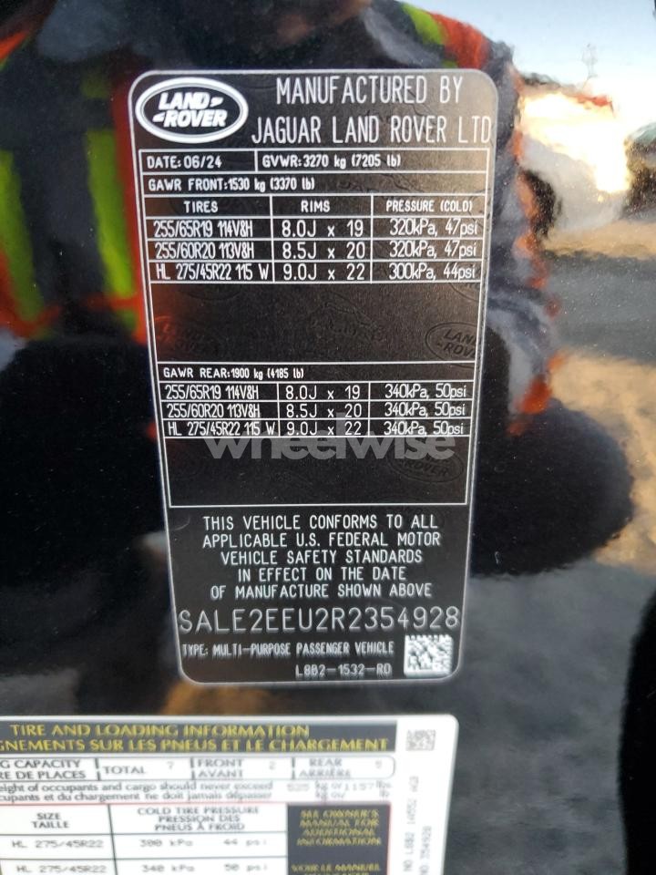 Photo 13 of 2024 LAND ROVER DEFENDER 110 X-DYNAMIC SE (VIN SALE2EEU2R2354928)