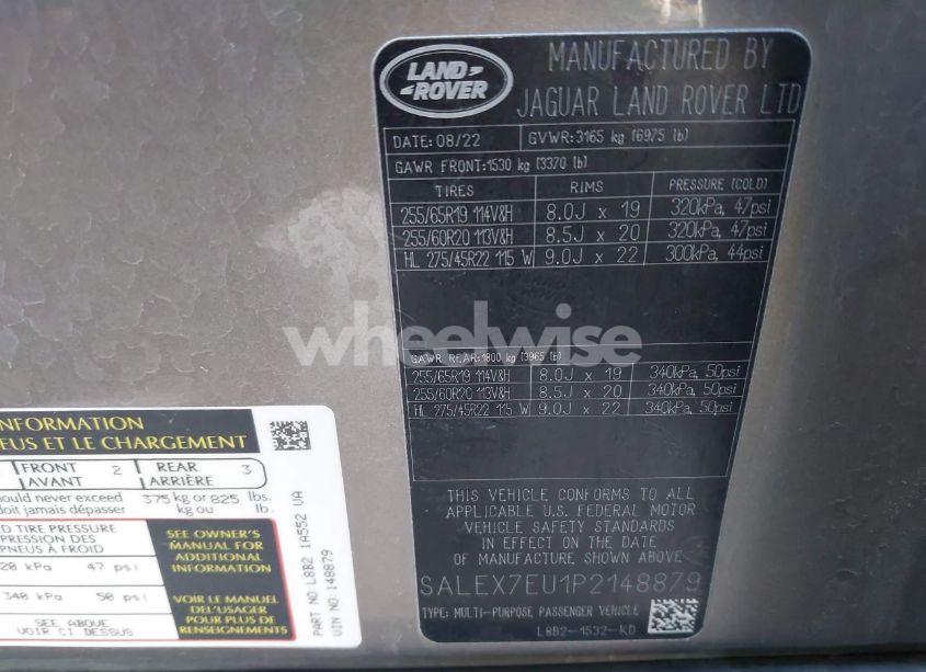 Photo 9 of 2023 Land Rover DEFENDER 110 X (VIN SALEX7EU1P2148879)