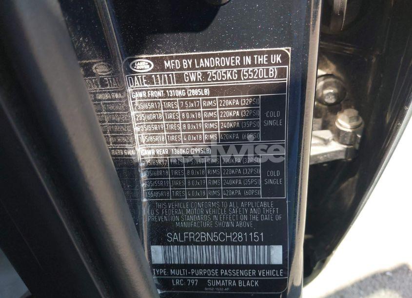 Photo 9 of 2012 Land Rover LR2 (VIN SALFR2BN5CH281151)