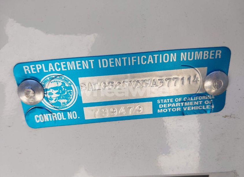 Photo 9 of 2017 Land Rover RANGE ROVER 3.0L V6 SUPERCHARGED (VIN SALGR2FVXHA377114)