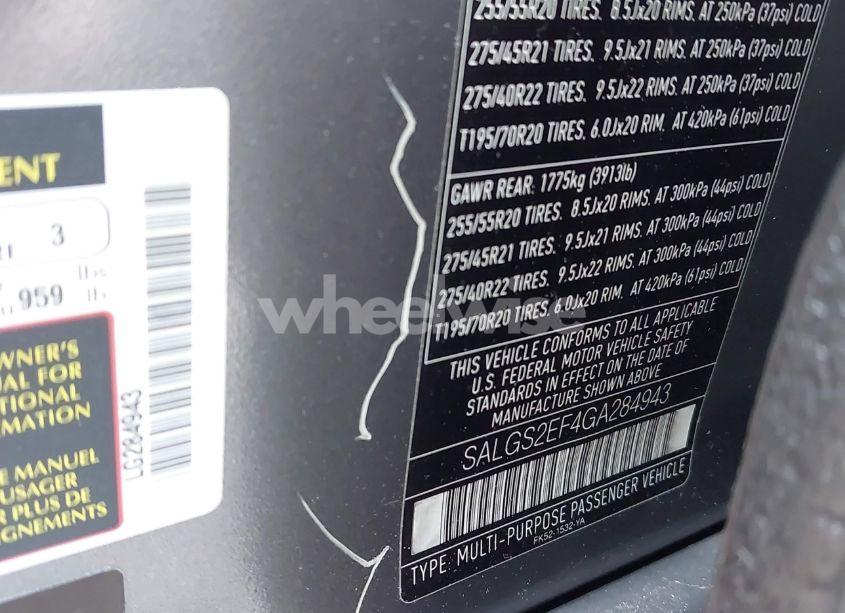 Photo 9 of 2016 Land Rover RANGE ROVER 5.0L V8 SUPERCHARGED (VIN SALGS2EF4GA284943)