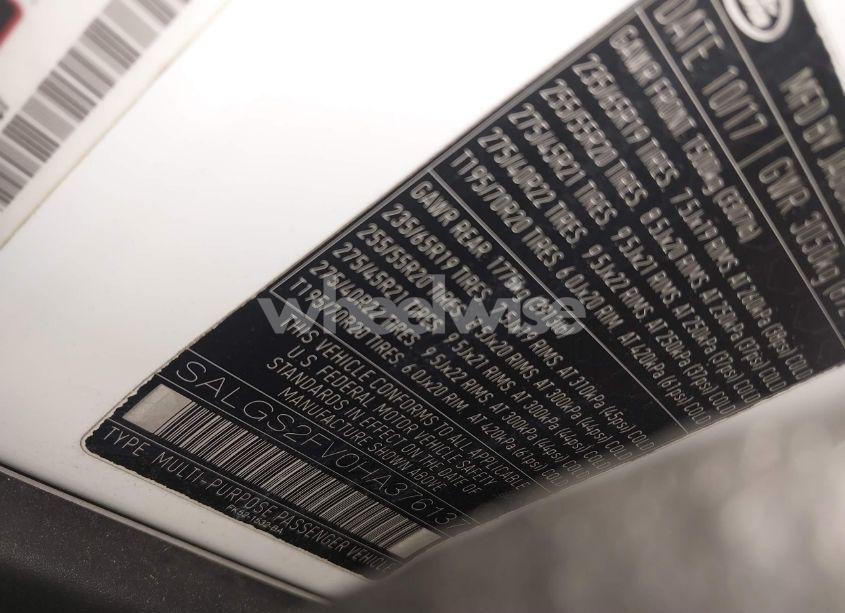 Photo 9 of 2017 Land Rover RANGE ROVER 3.0L V6 SUPERCHARGED HSE (VIN SALGS2FV0HA376137)