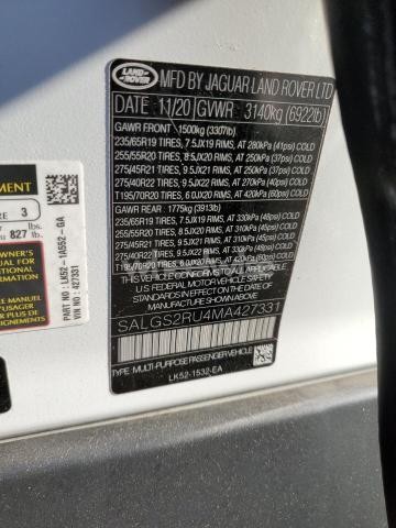 Photo 8 of 2021 LAND ROVER RANGE ROVER HSE WESTMINSTER EDITION (VIN SALGS2RU4MA427331)