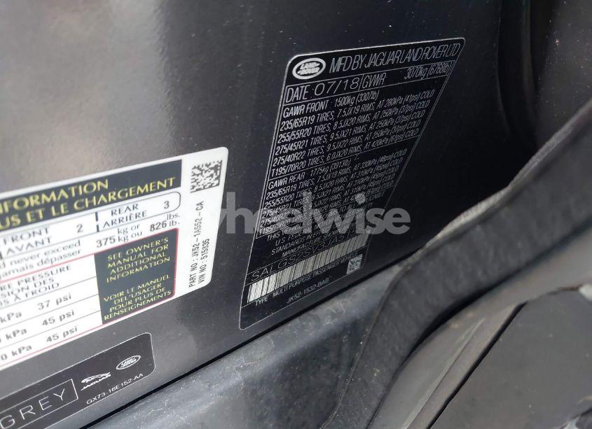 Photo 9 of 2018 Land Rover RANGE ROVER 3.0L V6 SUPERCHARGED HSE (VIN SALGS2SV3JA515835)