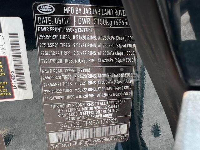 Photo 14 of 2014 LAND ROVER RANGE ROVER SUPERCHARGED N/A (VIN SALGS2TF9EA174325)