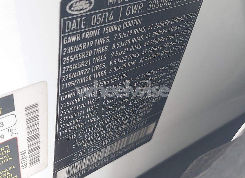 Photo 9 of 2014 Land Rover RANGE ROVER 3.0L V6 SUPERCHARGED HSE (VIN SALGS2WF0EA173141)