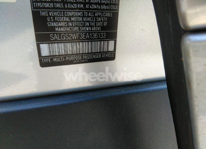 Photo 9 of 2014 Land Rover RANGE ROVER 3.0L V6 SUPERCHARGED HSE (VIN SALGS2WF3EA136133)