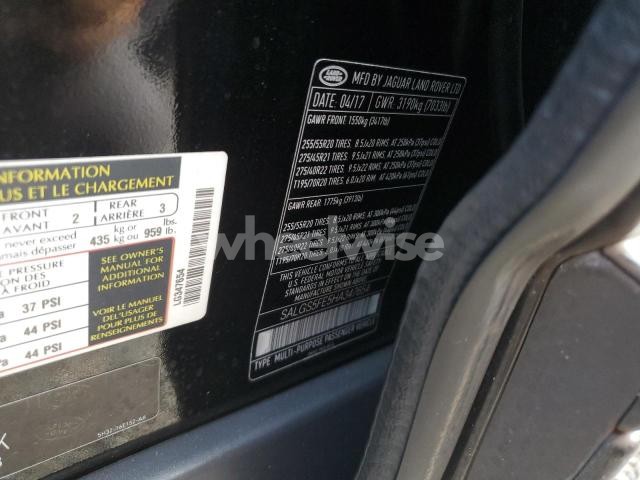 Photo 9 of 2017 LAND ROVER RANGE ROVER SUPERCHARGED N/A (VIN SALGS5FE5HA347654)