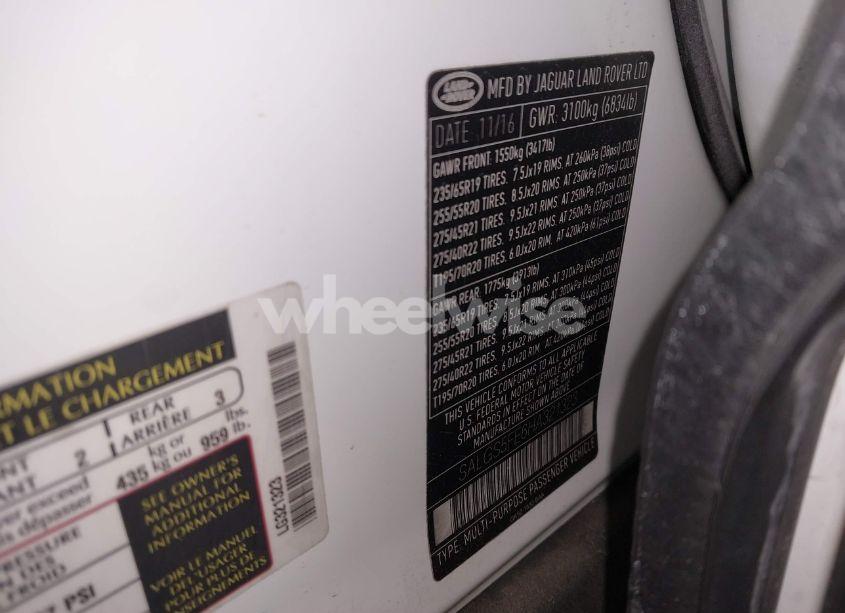 Photo 9 of 2017 Land Rover RANGE ROVER 5.0L V8 SUPERCHARGED (VIN SALGS5FE6HA321323)