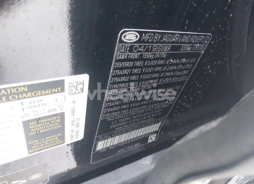 Photo 9 of 2019 Land Rover RANGE ROVER 5.0L V8 SUPERCHARGED (VIN SALGS5RE6KA559112)