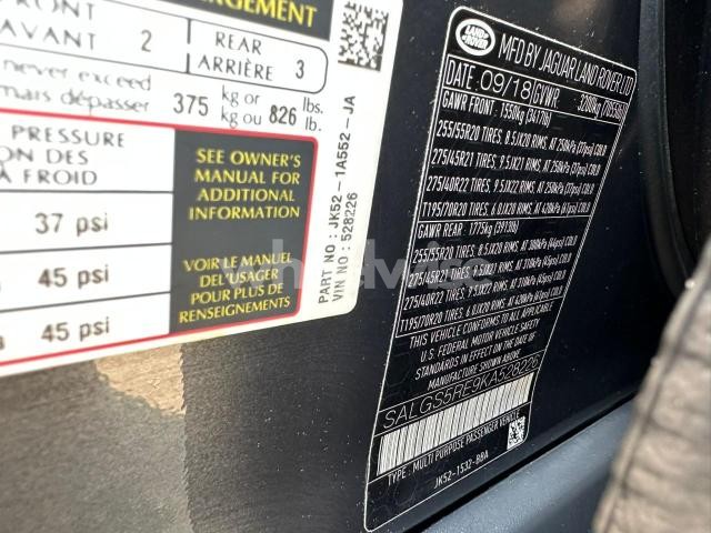 Photo 4 of 2019 LAND ROVER RANGE ROVER SUPERCHARGED N/A (VIN SALGS5RE9KA528226)