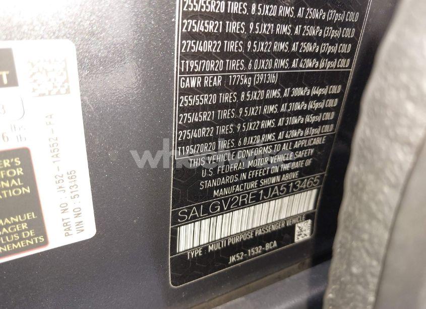 Photo 9 of 2018 Land Rover RANGE ROVER 5.0L V8 SUPERCHARGED AUTOBIOGRAPHY (VIN SALGV2RE1JA513465)