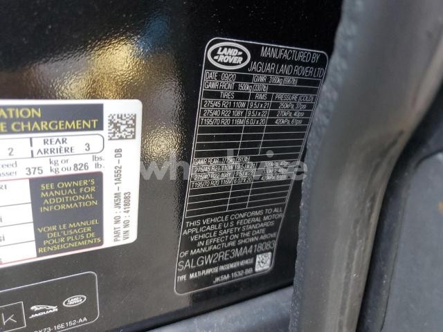 Photo 2 of 2021 LAND ROVER RANGE ROVER SV AUTOBIOGRAPHY DYNAMIC N/A (VIN SALGW2RE3MA418083)