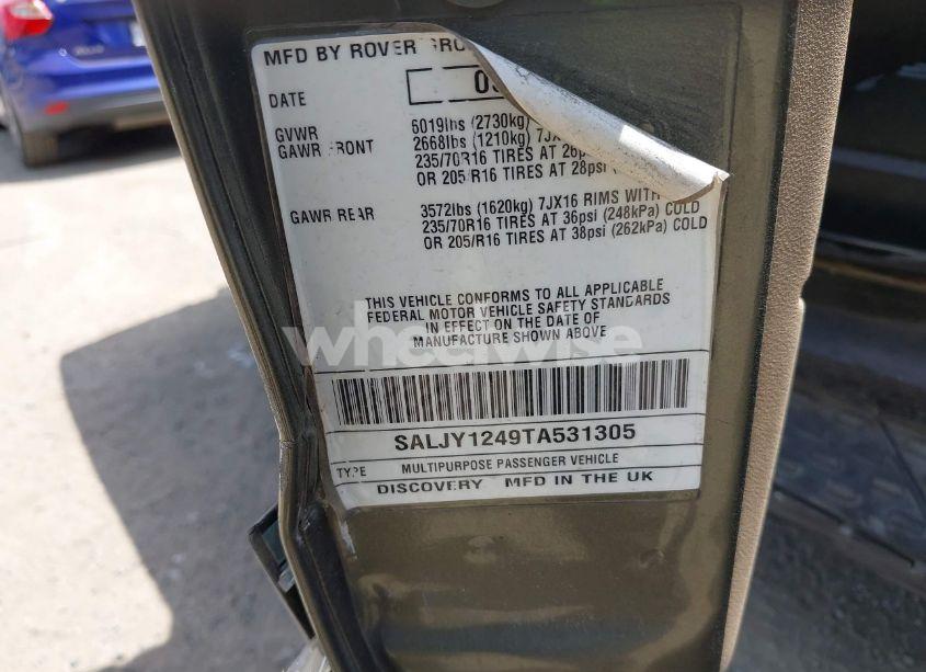 Photo 9 of 1996 Land Rover DISCOVERY (VIN SALJY1249TA531305)