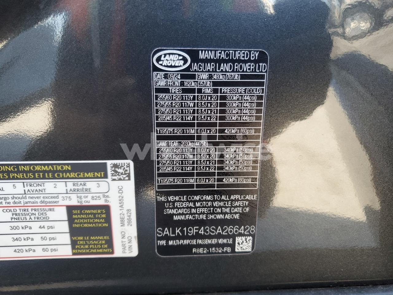 Photo 12 of 2025 LAND ROVER RANGE ROVER AUTOBIOGRAPHY (VIN SALK19F43SA266428)