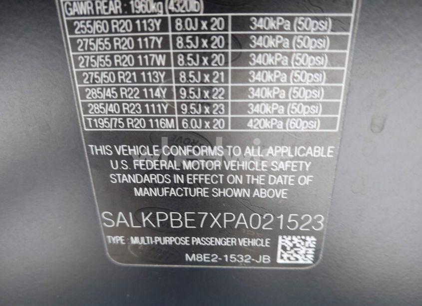 Photo 9 of 2023 Land Rover RANGE ROVER P530 SE (VIN SALKPBE7XPA021523)