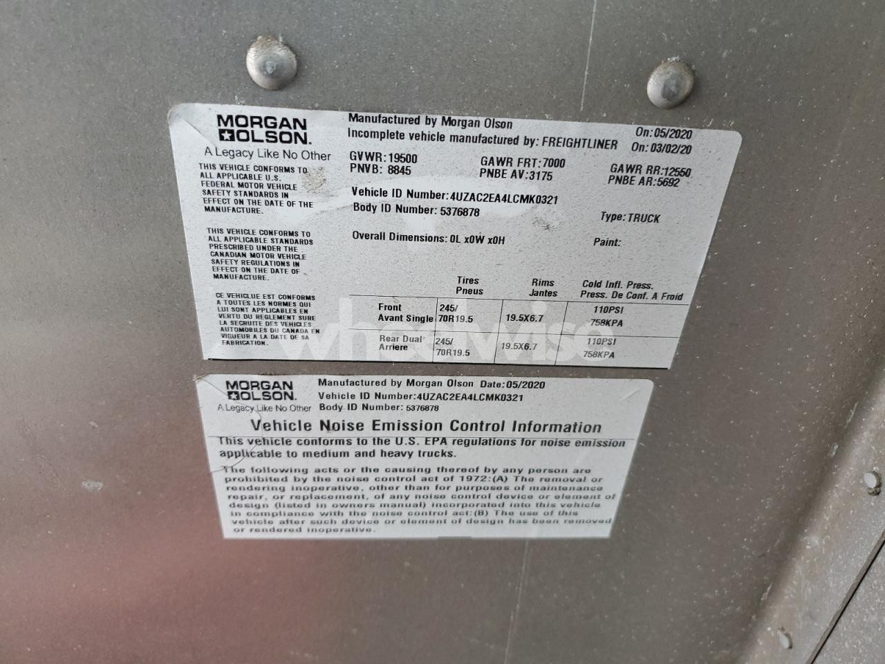 Photo 13 of 2020 FREIGHTLINER CHASSIS M LINE WALK-IN VAN (VIN SALLSAAG5DA811893)