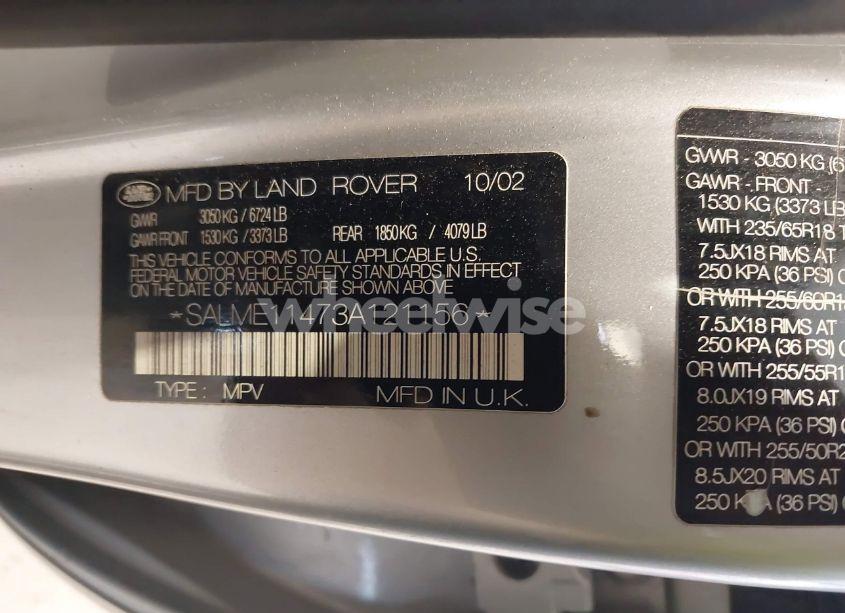Photo 9 of 2003 Land Rover RANGE ROVER HSE (VIN SALME11473A121156)