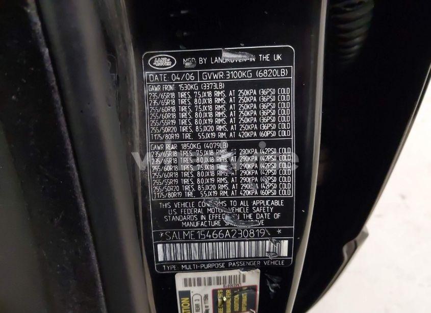 Photo 9 of 2006 Land Rover RANGE ROVER HSE (VIN SALME15466A230819)